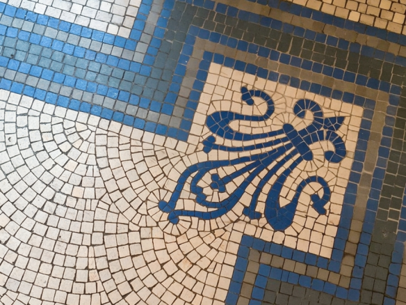 Detail of a mosaic floor in a mansion in Lille.
