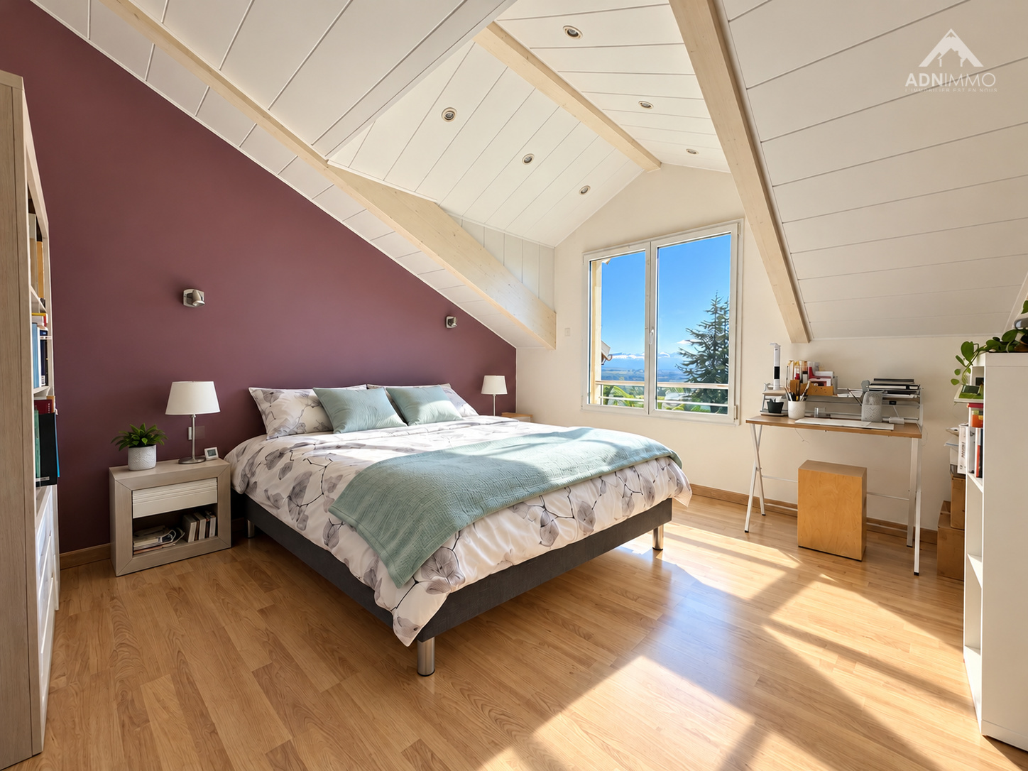 Chambre avec vue à Saint-Jean-de-Gonville Chambre spacieuse avec lit double et vue sur le Mont-Blanc à Saint-Jean-de-Gonville.
