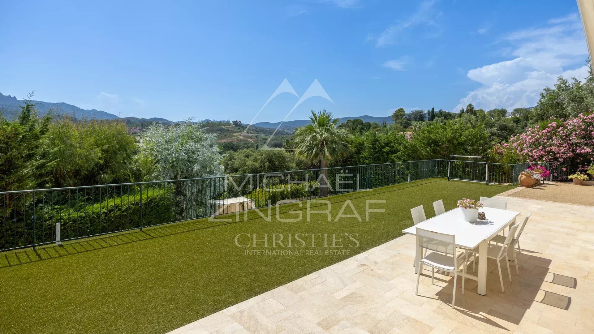 Contemporary property in Mandelieu-la-Napoule Terrace of a contemporary property with views of nature in Mandelieu-la-Napoule.