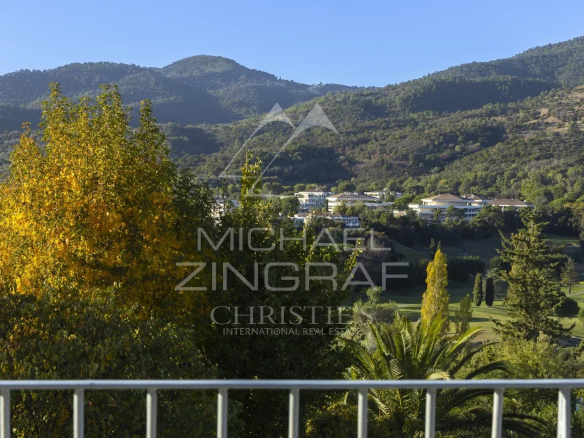 Mountain and golf course view from a house in Mandelieu-La Napoule.