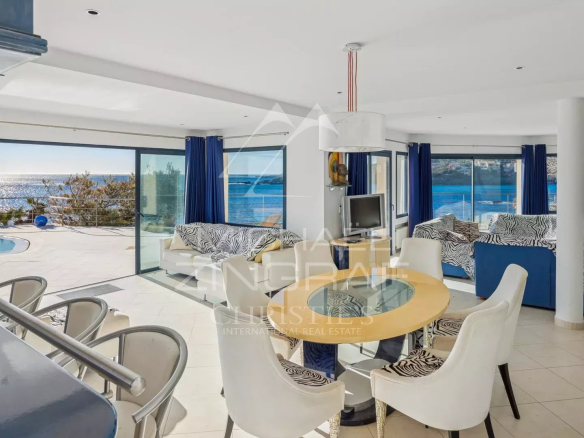Bright interior of a modern villa with sea views in Les Issambres.
