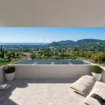 Villa/Appartement avec piscine et vue mer