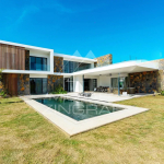 Modern villa with golf course views