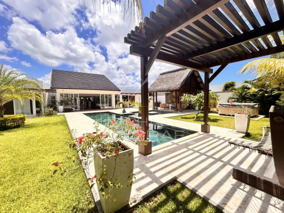Modern villa with pool and garden in Grand Baie, Mauritius.