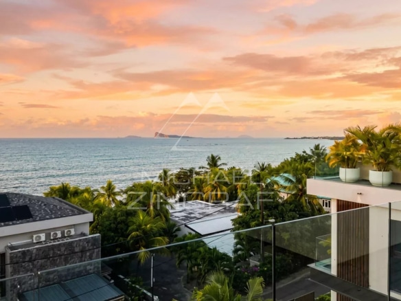Panoramic sea view from a penthouse in Pointe aux Canonniers, Grand Baie.