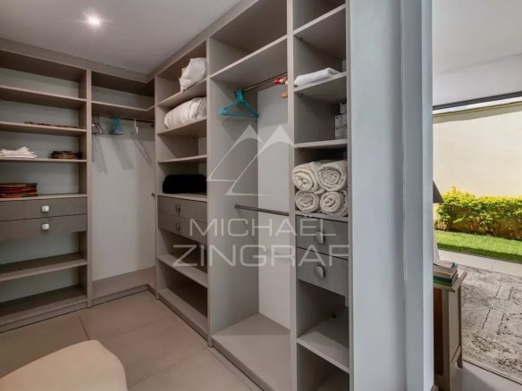 Interior of a villa in Mont Mascal, Grand Baie, with a spacious dressing room.