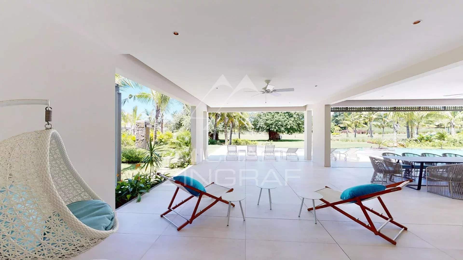 Modern villa in Beau Champ Interior of a modern villa with open living space and comfortable furniture.