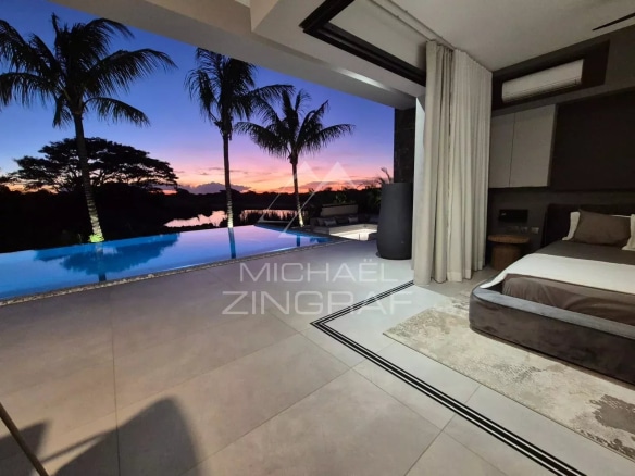 Contemporary villa with swimming pool and views of nature in Mon Choisy Golf, Grand Baie.