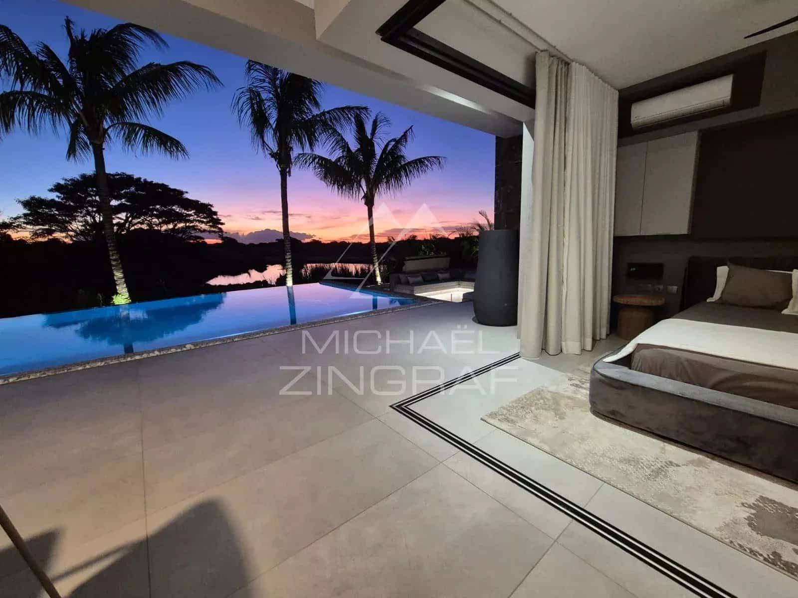 Contemporary villa with swimming pool and views of nature in Mon Choisy Golf, Grand Baie.