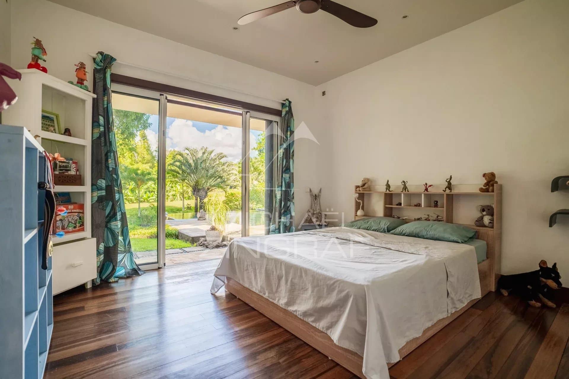 Room in a villa in Bel Ombre, Mauritius, with garden view.