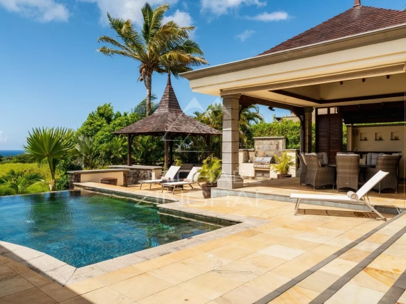 Villa with pool and ocean view in Bel Ombre, Mauritius.