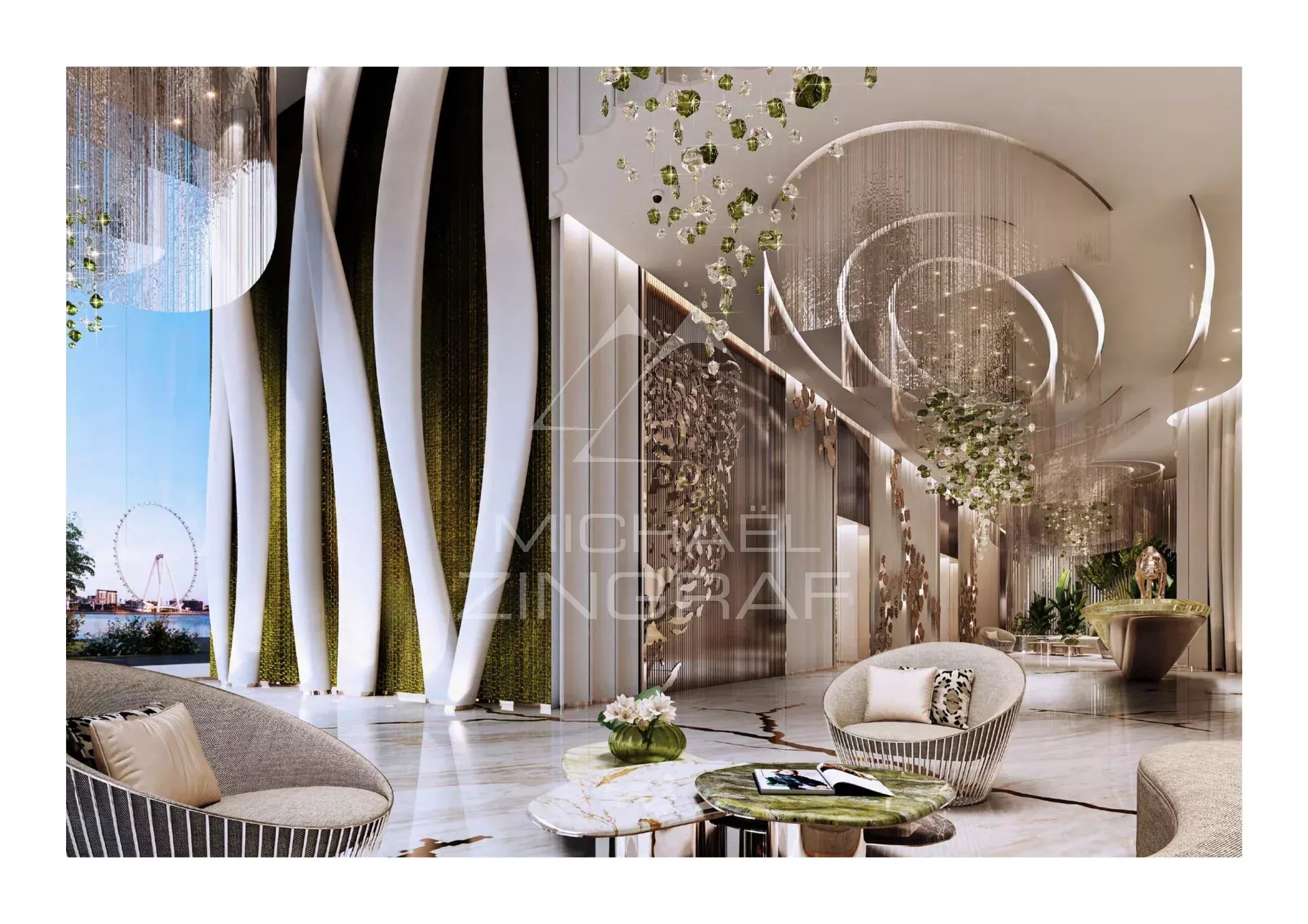 Appartement moderne à Dubaï Intérieur d'un appartement moderne à Dubaï avec des volumes spacieux et une lumière naturelle abondante.