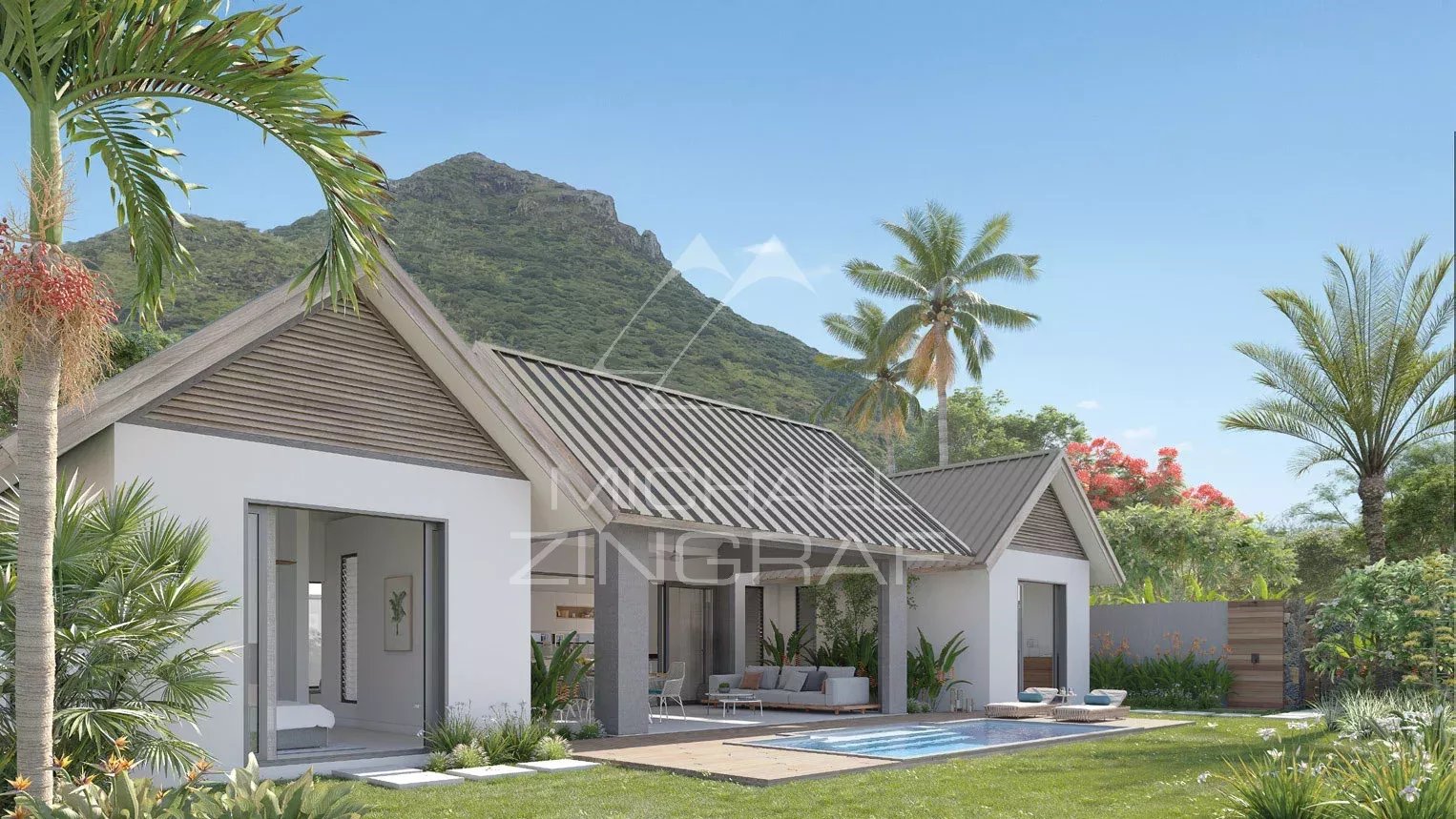 Contemporary villa in Tamarin Contemporary 4-bedroom villa with pool and garden, located in Tamarin.