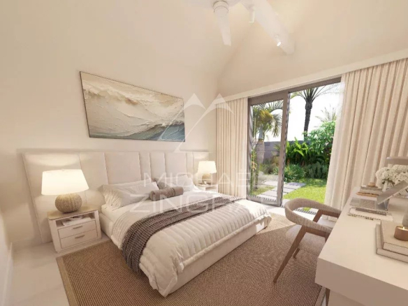 Spacious room in a contemporary villa in Tamarin with access to a garden.