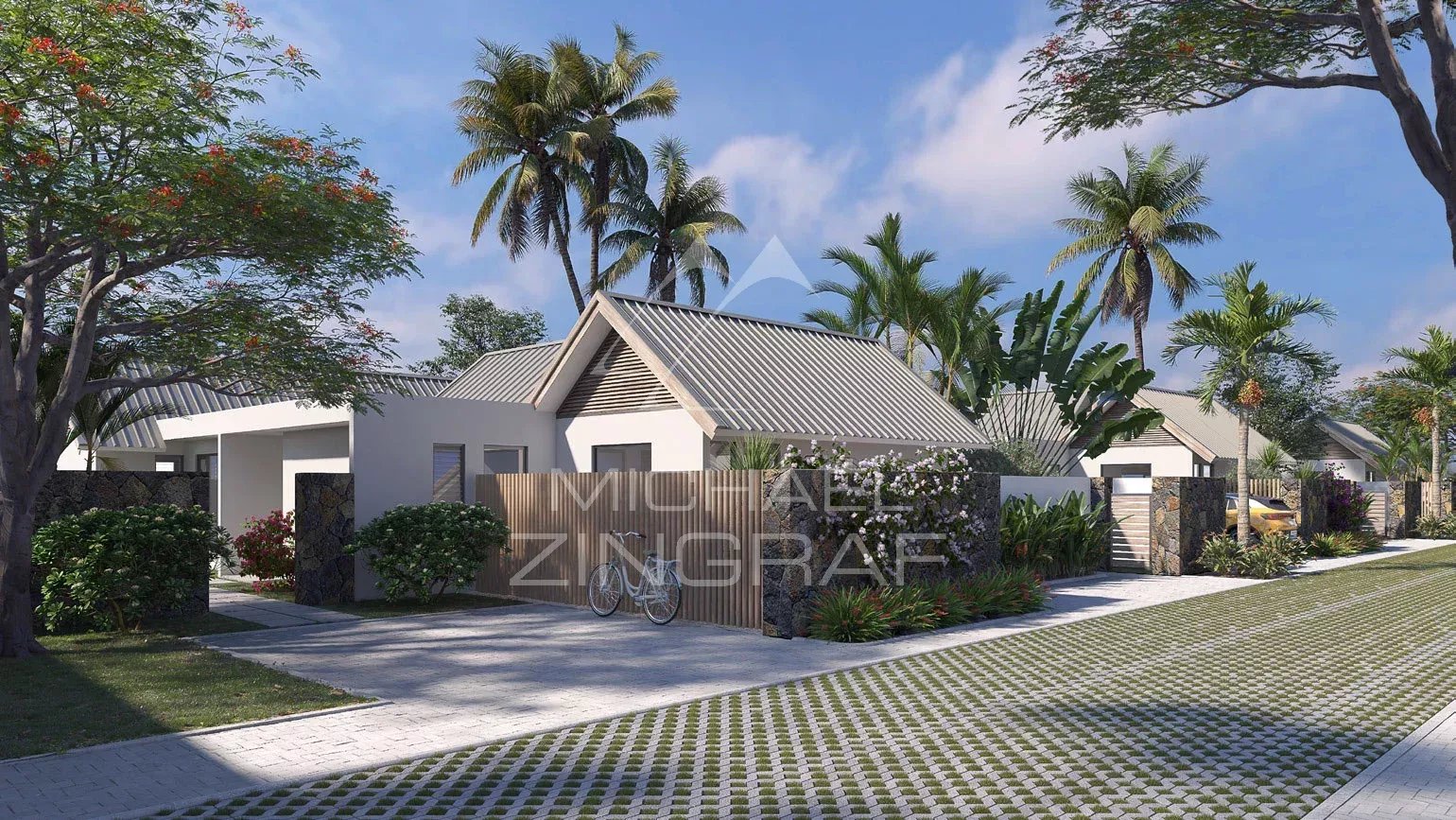 Contemporary villa in Tamarin Contemporary 4-bedroom villa in a residential estate in Tamarin, surrounded by greenery.