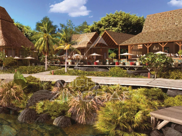 Duplex in Pointe d'Esny with views of the garden and swimming pool, surrounded by nature.