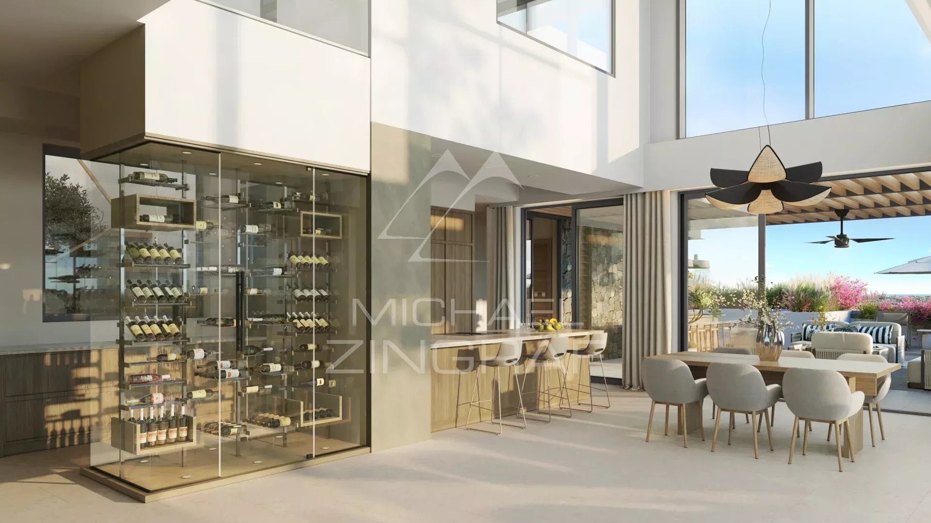Modern penthouse in Balaclava Modern interior of a penthouse with dining room and wine cellar in Balaclava.