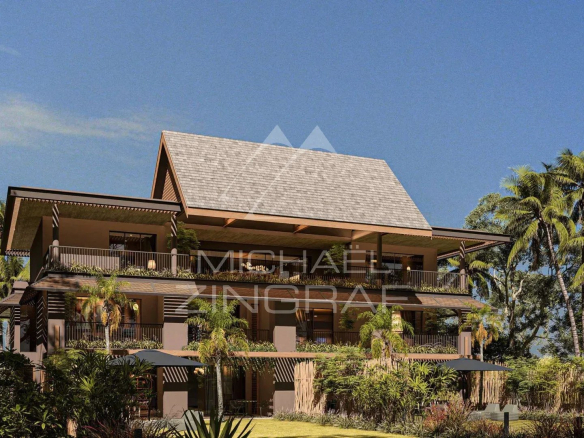 Penthouse moderne entouré de verdure à Anse La Raie, Île Maurice.
