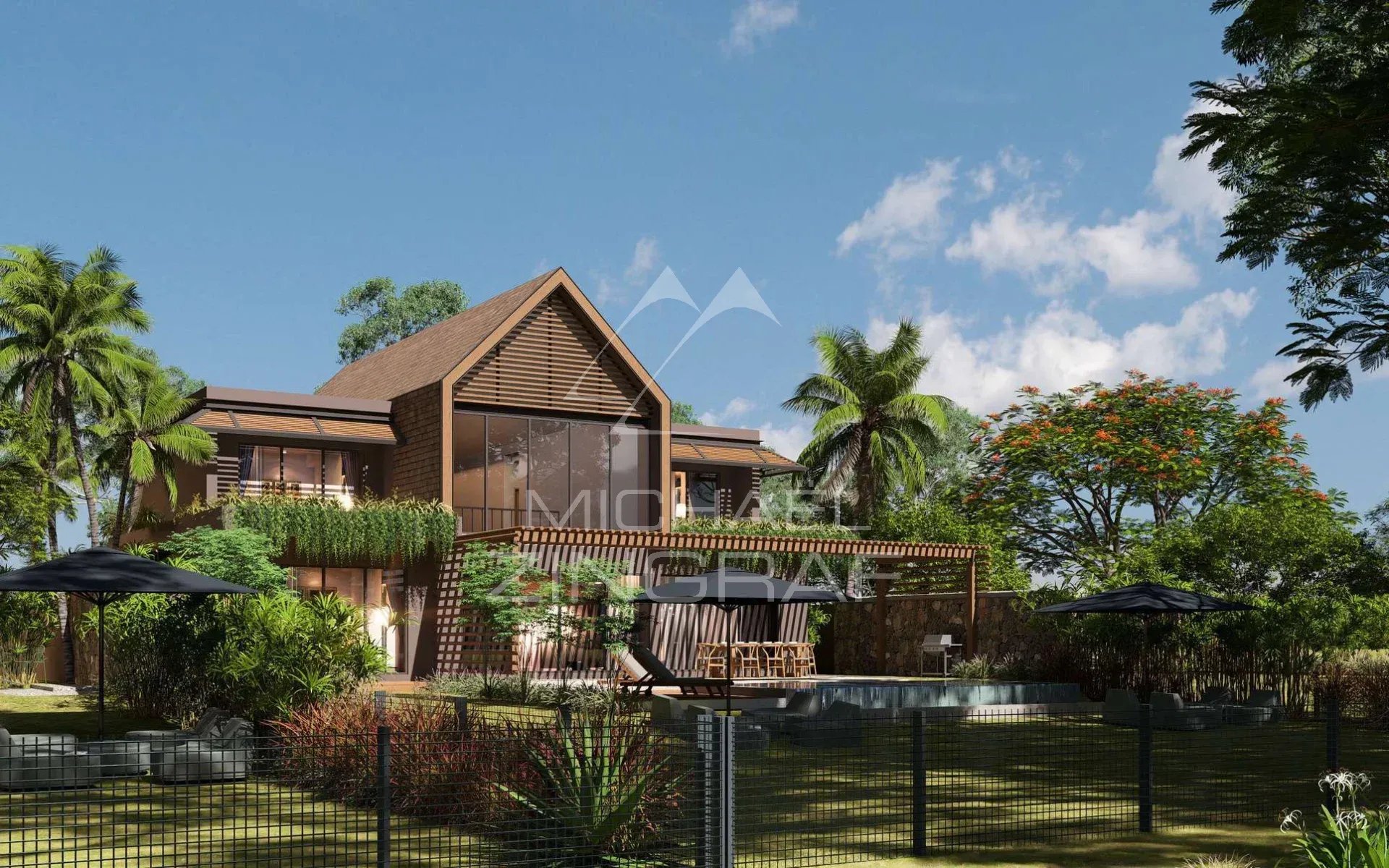 Villas de prestige à Anse La Raie, Île Maurice, avec jardin et piscine privés.