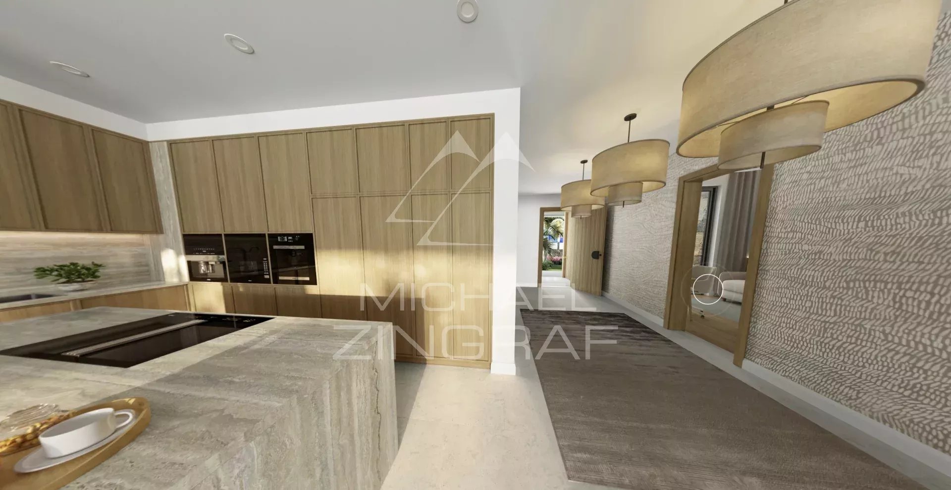 Appartement moderne à Balaclava Intérieur d'un appartement moderne avec cuisine et salon à Balaclava.