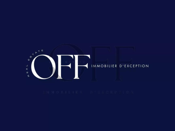 Logo of the real estate agency OFF, on a blue background.