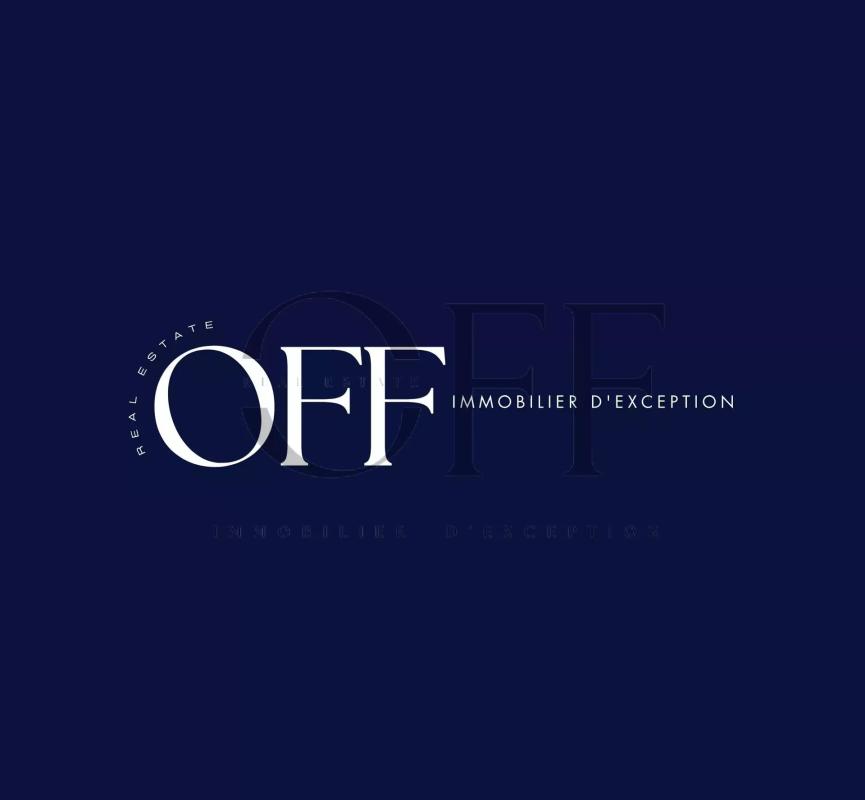 Logo of the real estate agency OFF, on a blue background.