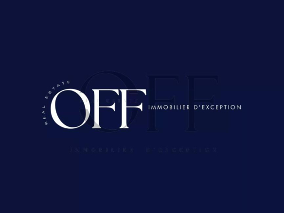 Logo of the real estate agency OFF, on a blue background.