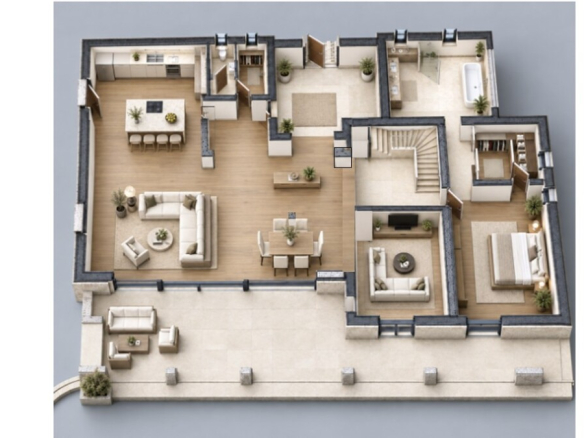 Villa plan with guest house and garage in Biot