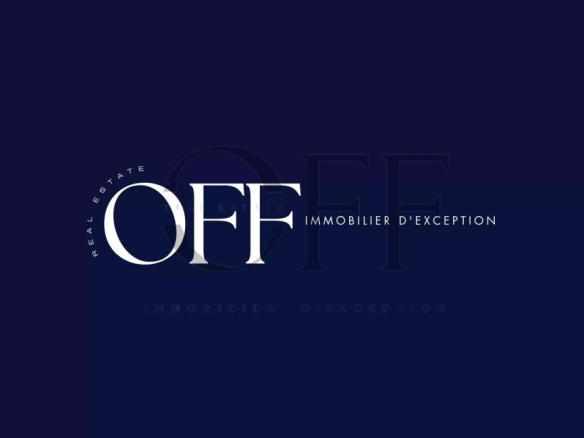 Logo de l'agence immobilière OFF REAL ESTATE sur fond sombre.