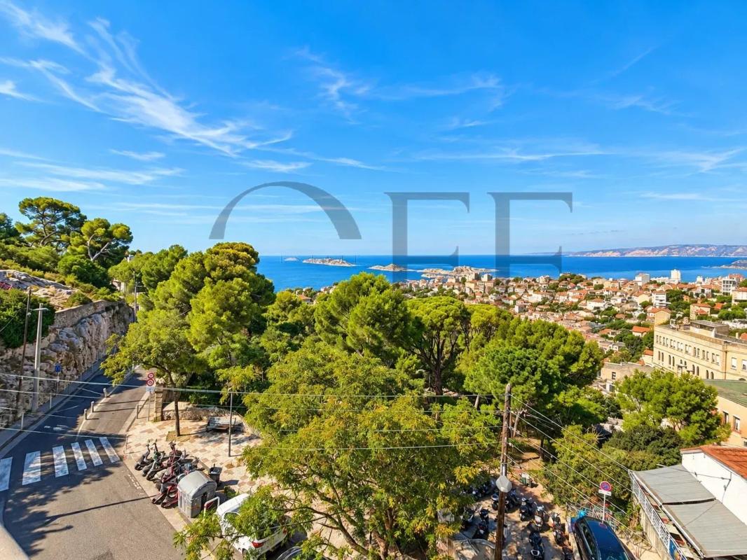 Panoramic view from Roucas-Blanc Panoramic view of the sea and the rooftops of Marseille from Roucas-Blanc.