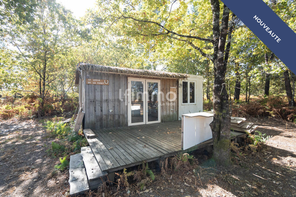 Wooden cabin in Le Barp Wooden cabin with terrace surrounded by trees, located in a natural environment in Le Barp.