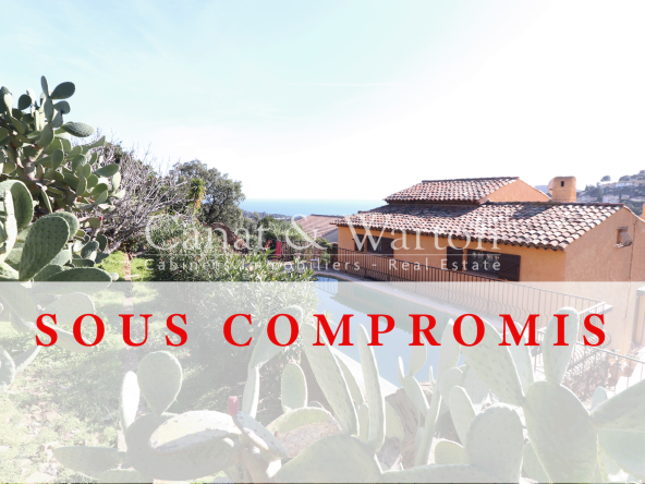 Sub -compromise: Cavalaire villa with sea &amp; swimming pool views