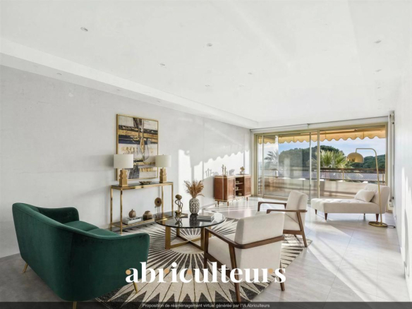 Panoramic sea view – Elegant 4-room apartment with terrace – 84m² – Juan-les-Pins