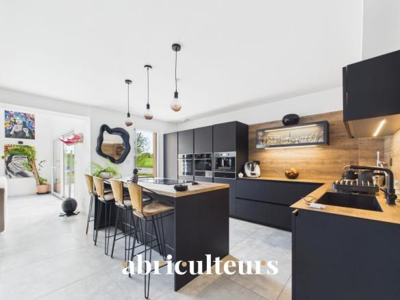 Recently built single-storey architect-designed house with panoramic views of the surrounding nature