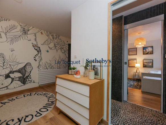 Interior of a contemporary villa with modern decor and bedroom