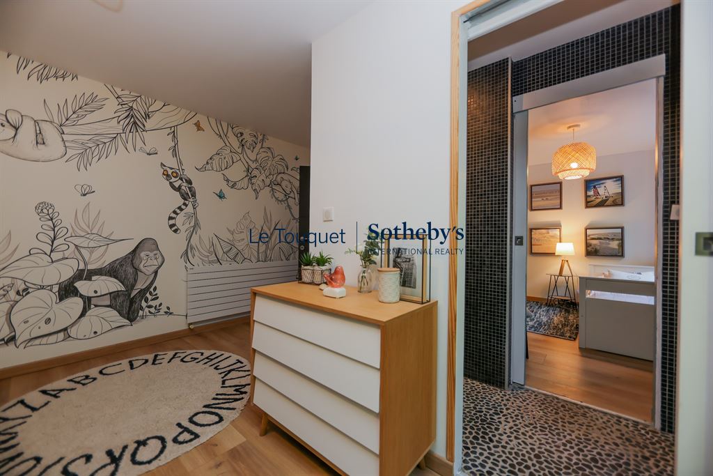 Interior of a villa in Le Touquet-Paris-Plage Interior of a contemporary villa with modern decor and bedroom